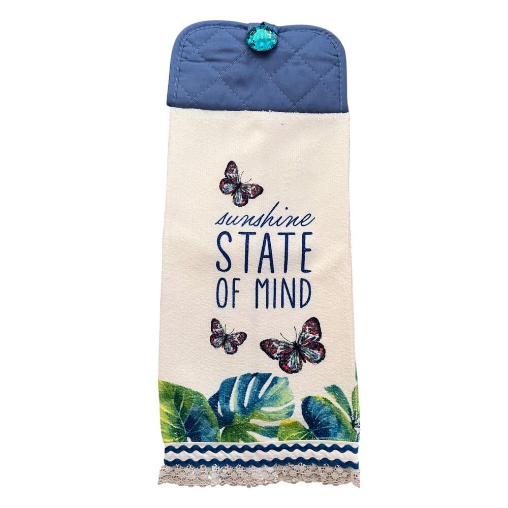 17  x 7 Handmade Hanging Towel Home Decor Tropical Blue Kitchen